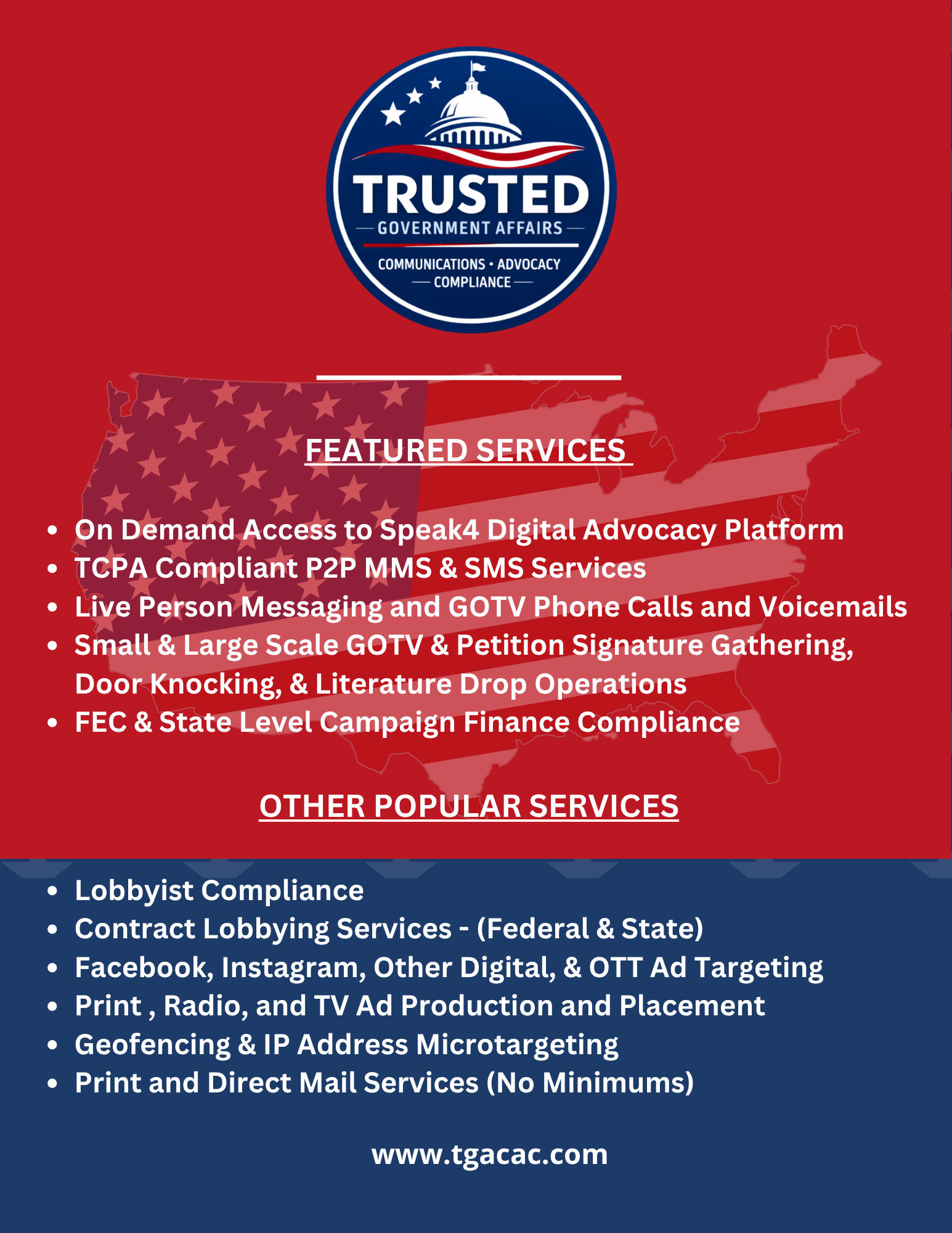 TGACAC Featured & Popular Services flyer